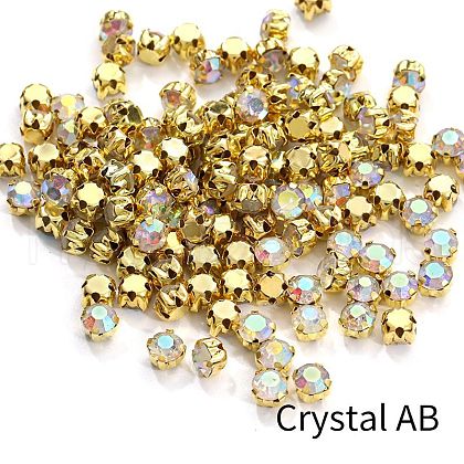 Flat Round Sew on Rhinestone FIND-PW0012-02B-1