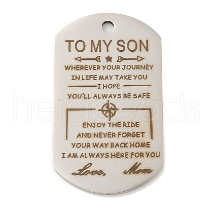 Non-Tarnish 201 Stainless Steel Pendants STAS-L079-01P-02-1