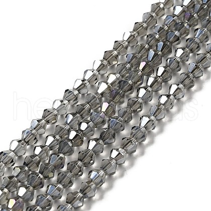 Transparent Electroplate Glass Beads Strands EGLA-S056-4mm-15-1
