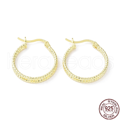 925 Sterling Silver Hoop Earrings EJEW-K258-14G-1