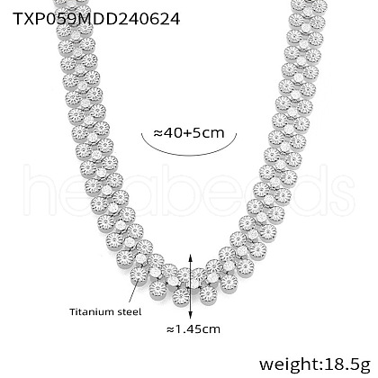 Flower 304 Stainless Steel Link Chain Necklaces for Women FS-WG43A0B-03-1