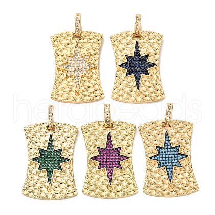 Brass Micro Pave Cubic Zirconia Pendants KK-U076-02G-1