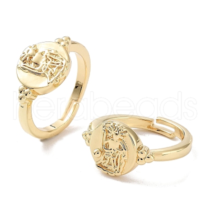 Brass Adjustable Rings for Women RJEW-E292-11G-1