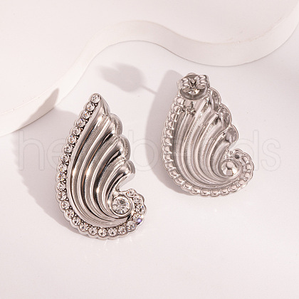 Elegant Stainless Steel Wing Stud Earrings ZS1121-2-1