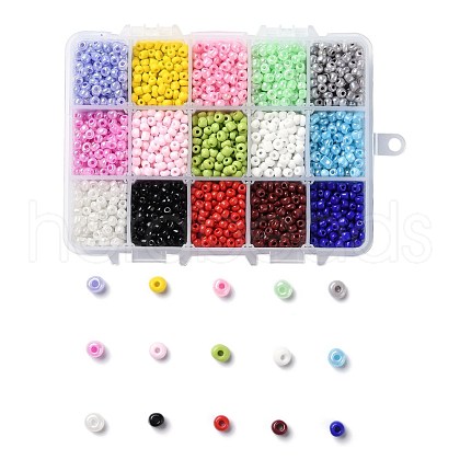 375G 15 Colors Glass Seed Beads SEED-JP0004-02-4mm-1