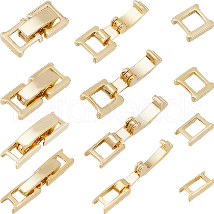 SUNNYCLUE 12Pcs 4 Styles Eco-Friendly Brass Watch Band Clasps KK-SC0004-09-1