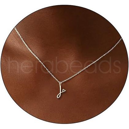 Fashionable Brass Letter Heart Pendant Necklaces for Women FS-WGD0E1D-36-1