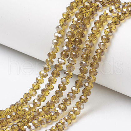Electroplate Transparent Glass Beads Strands EGLA-A034-T4mm-E13-1