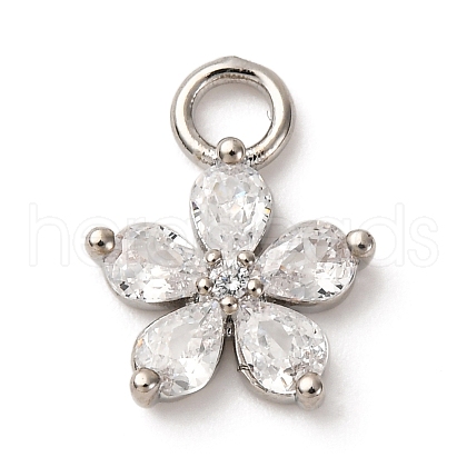 Brass Micro Pave Cubic Zirconia Pendants KK-I276-05P-01B-1