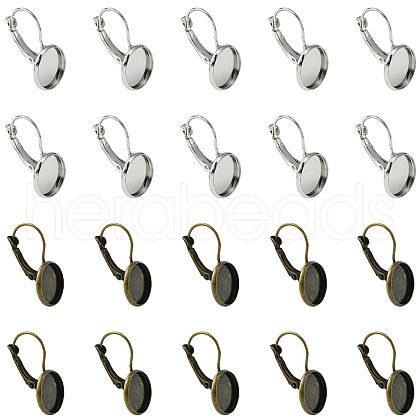 20Pcs 2 Colors Brass Leverback Earring Findings KK-YW0002-24-1