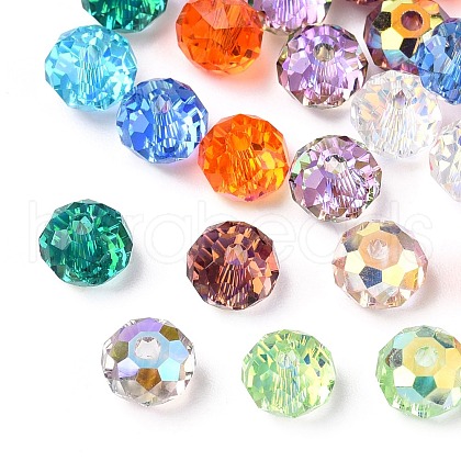 Faceted Transparent Glass Beads GLAA-E047-01A-1