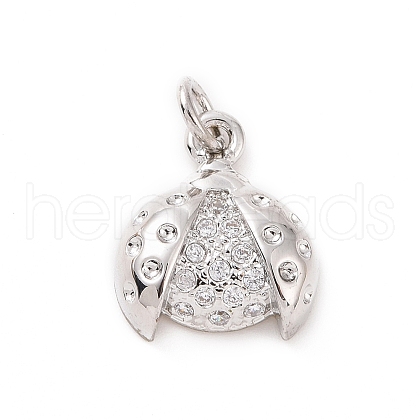 Brass Micro Pave Cubic Zirconia Charms KK-C012-44P-1