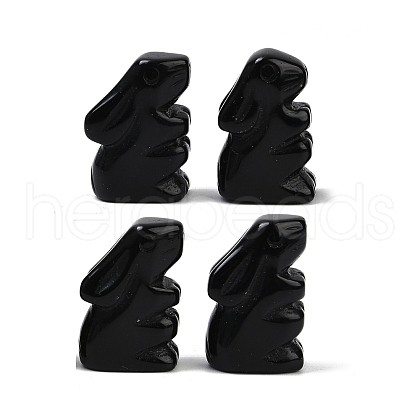 Natural Obsidian Rabbit Display Decorations G-R007-02D-1