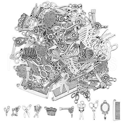 DICOSMETIC 100Pcs 10 Style  Tibetan Style Alloy Pendants TIBEP-DC0001-21-1