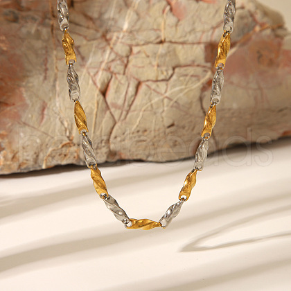 Elegant 316L Surgical Stainless Steel Handmade Twisted Link Chain Necklaces for Sweater JK1254-1