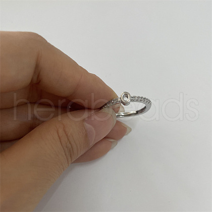 Brass Micro Pave Clear Cubic Zirconia Finger Rings FS-WGE303B-41-1