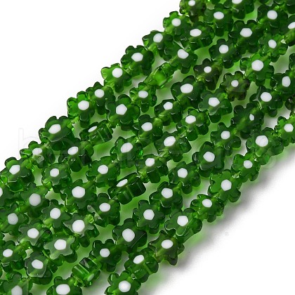 Handmade Millefiori Glass Bead Strands LAMP-J035-6mm-04-01-1