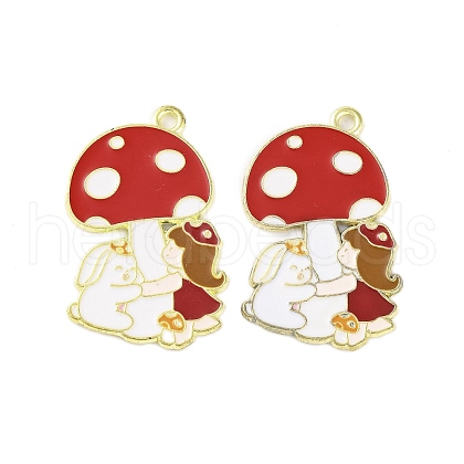 Golden Plated Alloy Enamel Pendants ENAM-Z017-09G-03-1