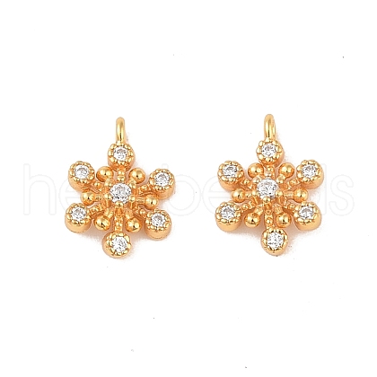 925 Silver Pave Clear Cubic Zirconia Snowflake Charms STER-O006-03G-1