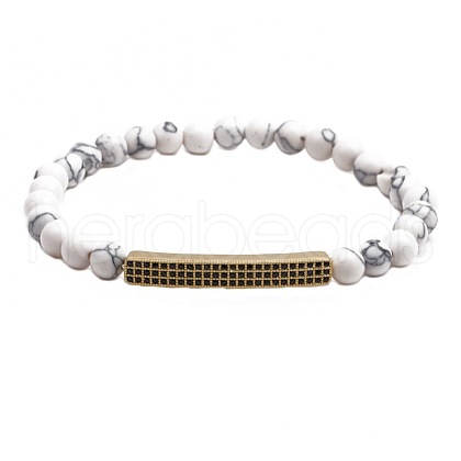 6MM Natural Howlite Beaded Bracelets PY2315-2-1