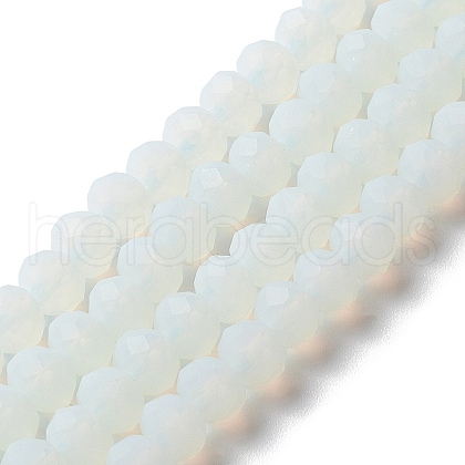 Imitation Jade Solid Color Glass Beads Strands EGLA-A034-J8mm-MD06-1