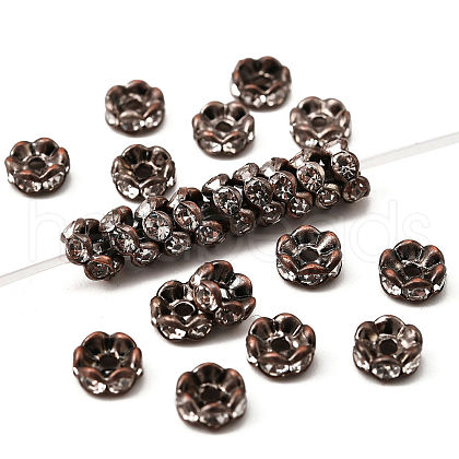 Brass Rhinestone Spacer Beads RB-A014-L5mm-01R-NF-1