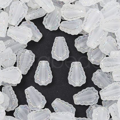 Frosted Transparent Acrylic Beads OACR-P029-17B-01-1