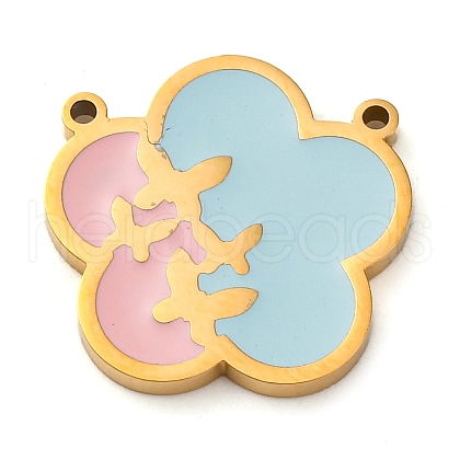 304 Stainless Steel Enamel Pendants STAS-M105-05G-1