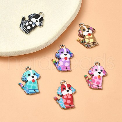 12Pcs 6 Colors Alloy Enamel Pandants ENAM-YW0003-80-1