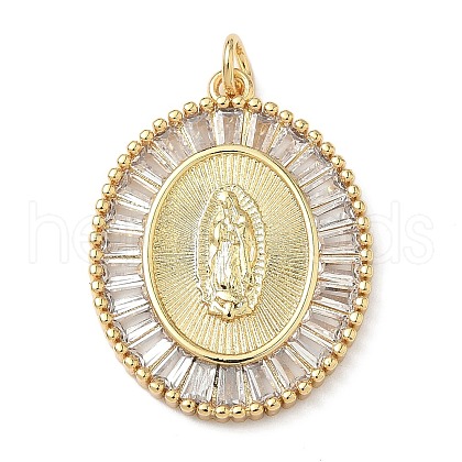 Brass Micro Pave Cubic Zirconia Pendants KK-Q068-31A-G-1