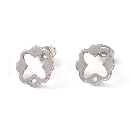 Non-Tarnish 201 Stainless Steel Stud Earring Findings STAS-G266-12P-1