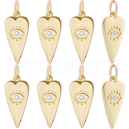 Beebeecraft 10Pcs Brass Micro Pave Cubic Zirconia Pendants KK-BBC0015-25-1