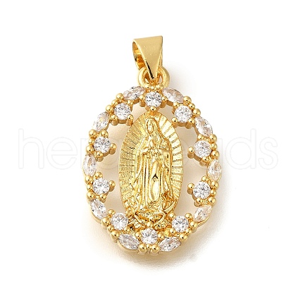 Rack Plating Brass with Cubic Zirconia Pendants KK-Z086-33G-06-1