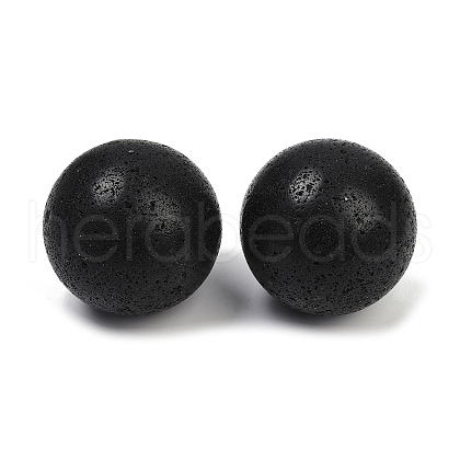 Natural Lava Rock Sphere Beads G-I367-07S-1
