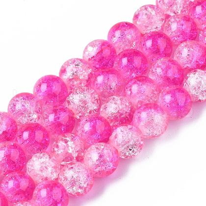 Baking Painted Crackle Glass Bead Strands CCG-S001-8mm-09-1