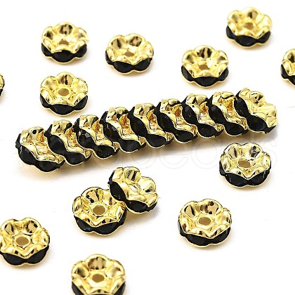 Brass Grade A Rhinestone Spacer Beads RSB030NF-04G-1