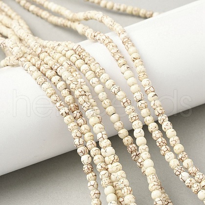 Synthetic Magnesite Beads Strands G-R016-A01-4mm-1