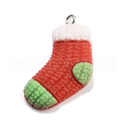 Christmas Theme Opaque Resin Pendants RESI-F054-A05-1