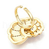 Brass Micro Pave Cubic Zirconia Adjustable Open Cuff Rings for Women RJEW-N051-02G-3
