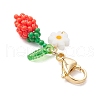 Sunflower Bud Acrylic Glass Seed Beaded Pendant Decorations HJEW-MZ00229-02-4
