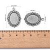 Tibetan Style Antique Silver Alloy Flat Oval Pendant Cabochon Settings X-TIBEP-M022-19AS-4