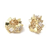 Brass Micro Pave Cubic Zirconia Beads FIND-B046-02G-1
