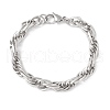 Non-Tarnish 304 Stainless Steel Oval Link Rope Chains Bracelet for Men Women STAS-E001-05P-1