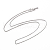 Anti-Tarnish Rhodium Plated 925 Sterling Silver Wheat Chains Necklace for Women STER-I021-02C-P-1