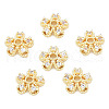 Brass Micro Pave Clear Cubic Zirconia Bead Caps X-KK-N259-08-2