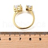 Brass Micro Pave Cubic Zirconia Cuff Rings for Women RJEW-F181-10G-8