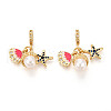 Brass Micro Pave Clear Cubic Zirconia Pendants KK-N271-05G-1