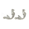 Tibetan Style Alloy Mermaid Pendants TIBEP-36349-AS-RS-1