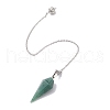 Natural & Synthetic Mixed Gemstone Pointed Dowsing Pendulums PALLOY-JF02609-02-4