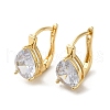 Golden Brass Micro Pave Cubic Zirconia Hoop Earrings EJEW-C073-05B-G-1